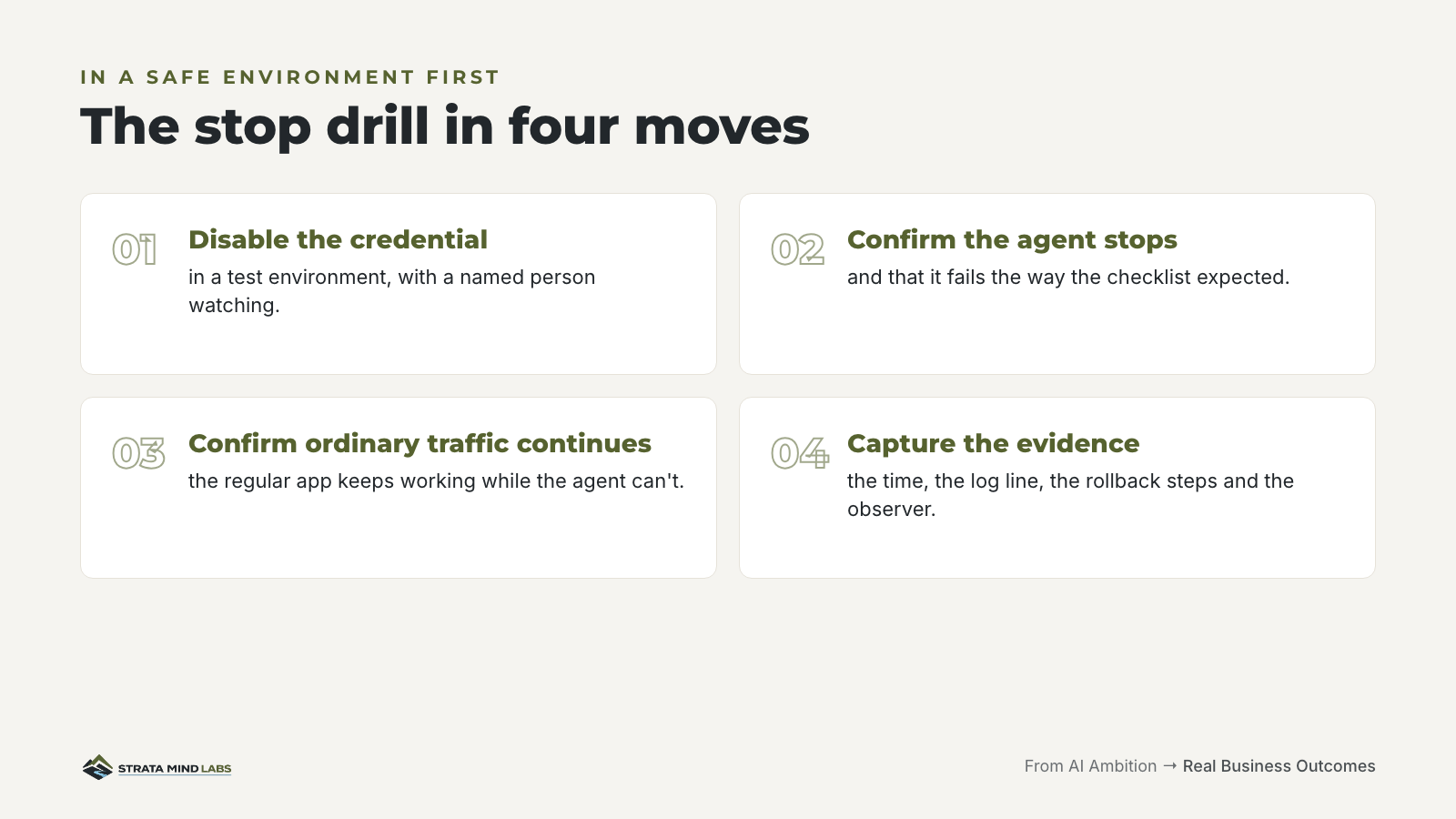The stop drill in four moves